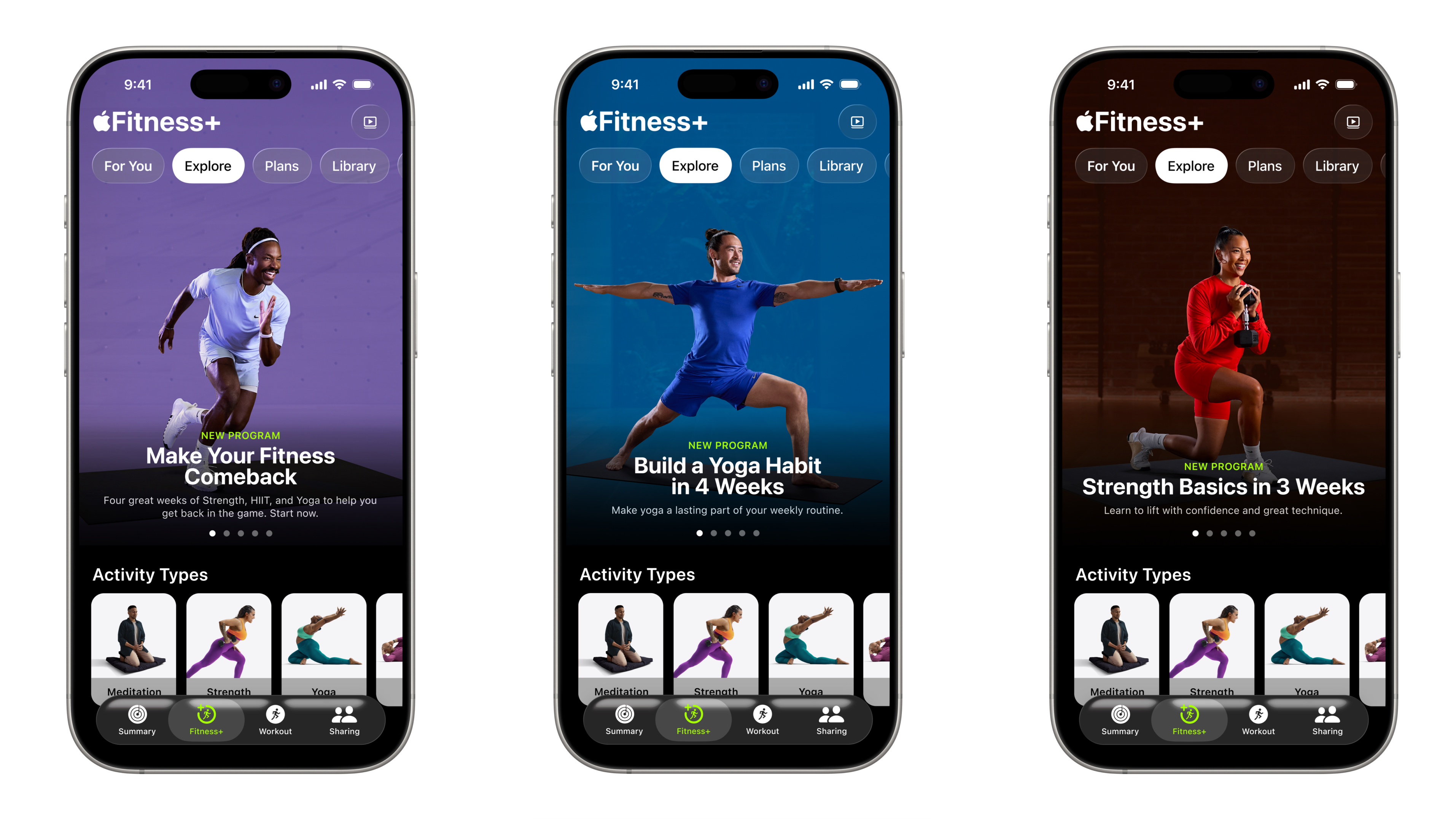 Apple Fitness+ new training programs