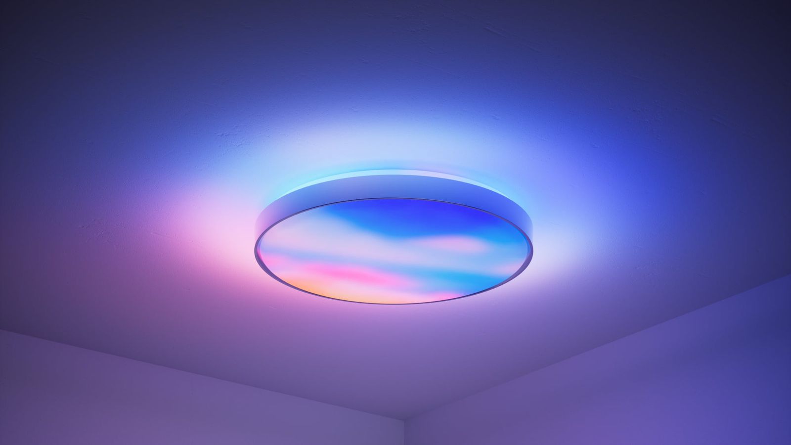 The new Govee Ultra ceiling lamp with blue gradient ambient lighting