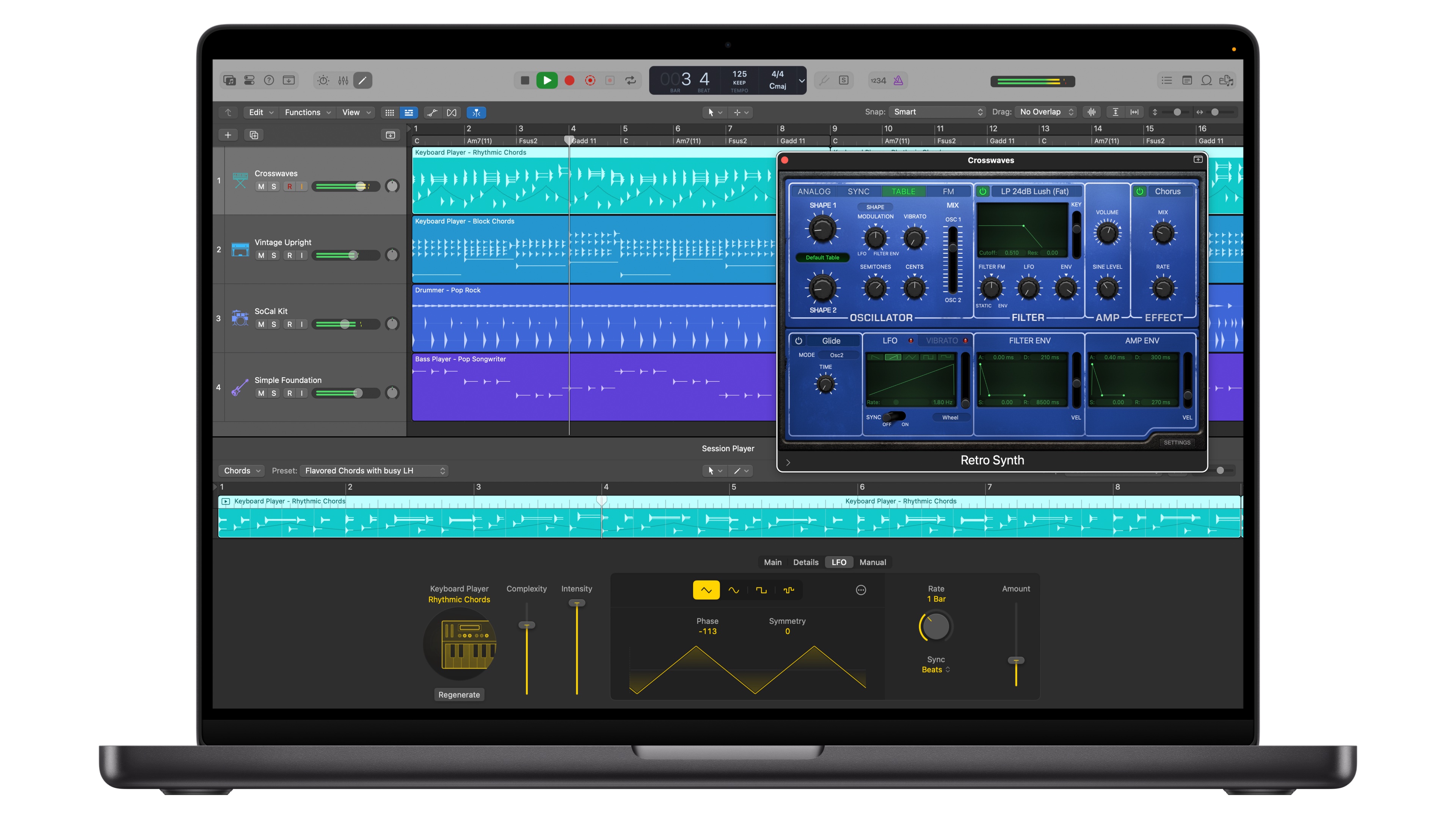 Logic Pro AI Session Player, Synthesizer Player