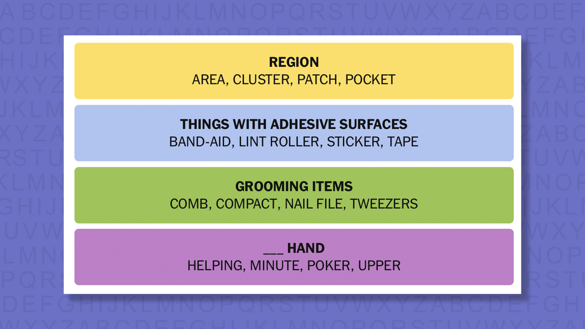 NYT Connections answers game 964 on a purple background