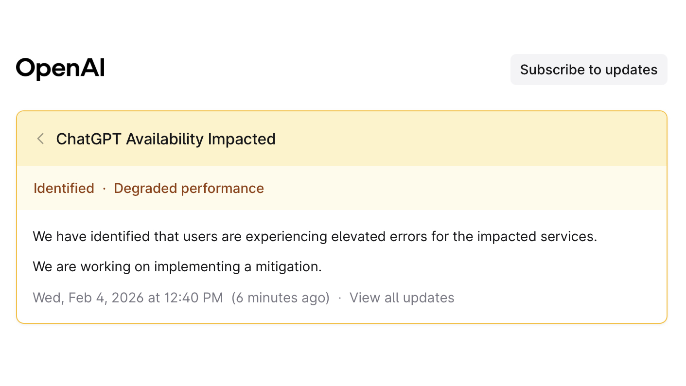 OpenAI issues update
