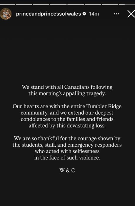Kate and William join the Canadian public in mourning the enormous loss following the tragedy
