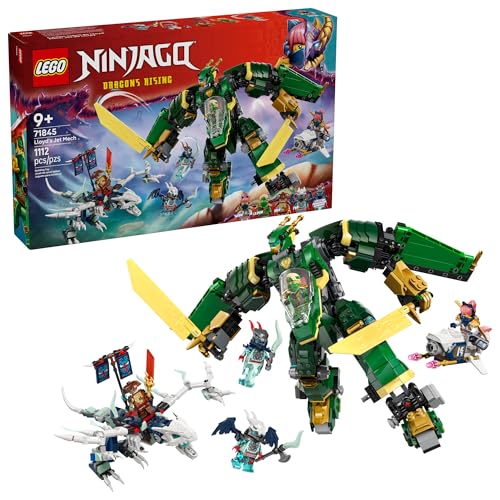 Lego Ninjago Lloyd's Jet Mech Building Toy - Model Building Kit for Boys and Girls Girls, Ages 9+ - Transforming Playset for Kids with 5 Ninja Toy Minifigures - Dragons Rising Birthday Gift Idea - 71845