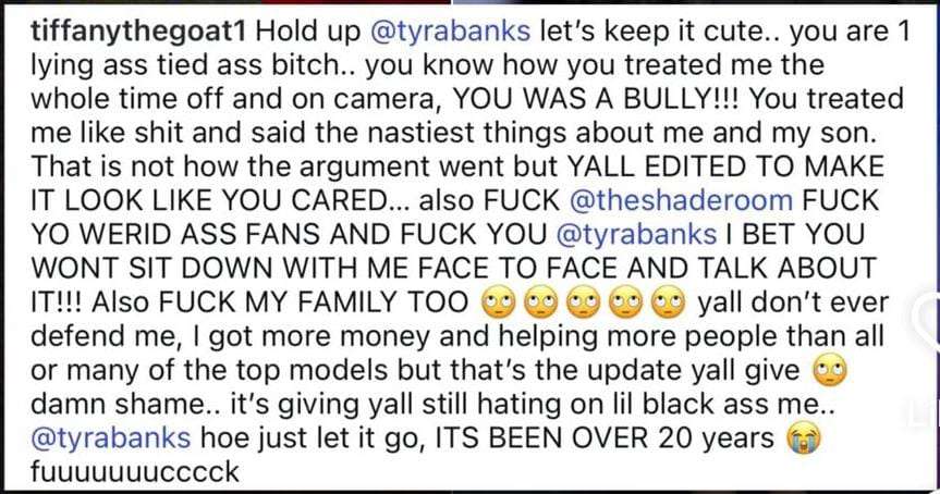 Tiffany Richardson criticizes Tyra Banks for defending ANTM's viral crisis