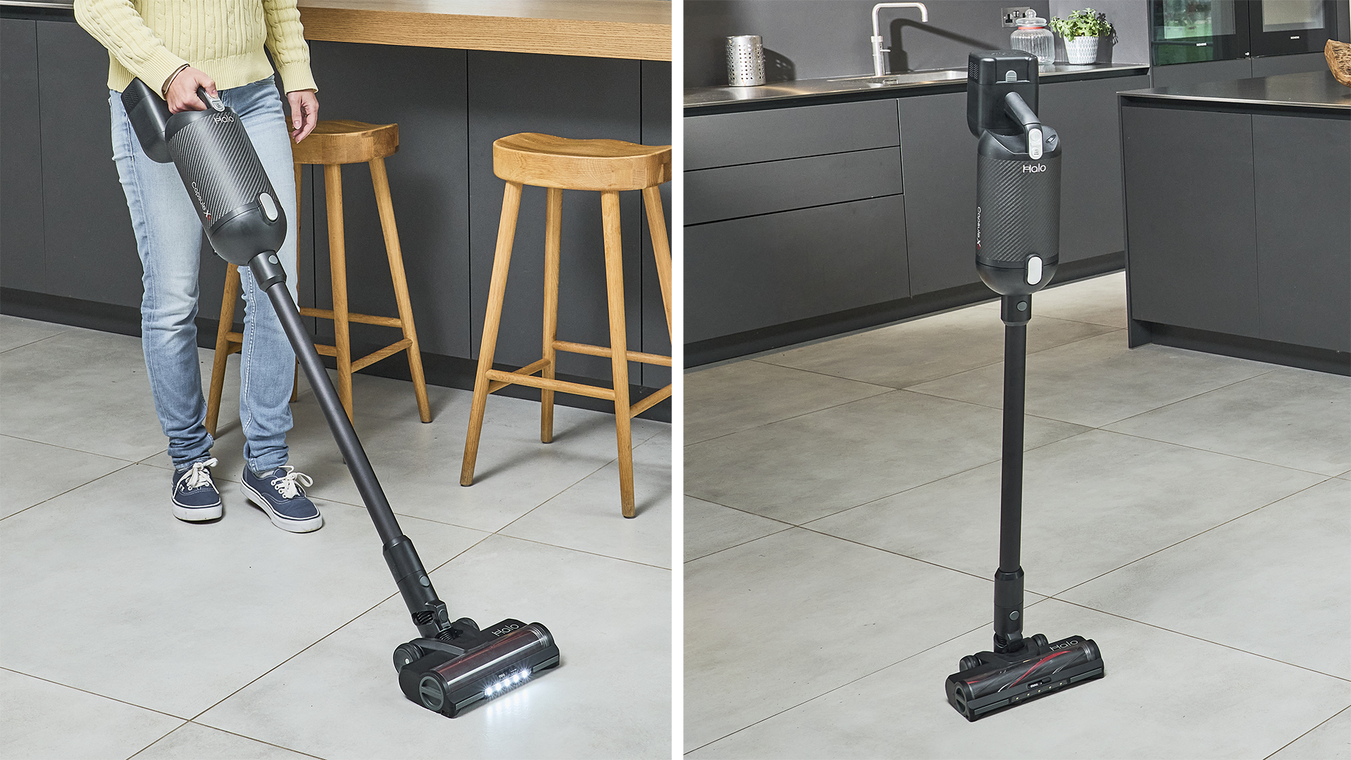 Halo Capsule XR vacuum cleaner in use