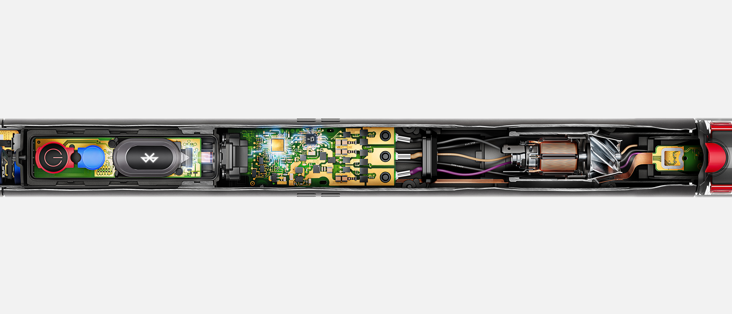 Graphic showing the internal mechanisms of the Dyson PencilVac