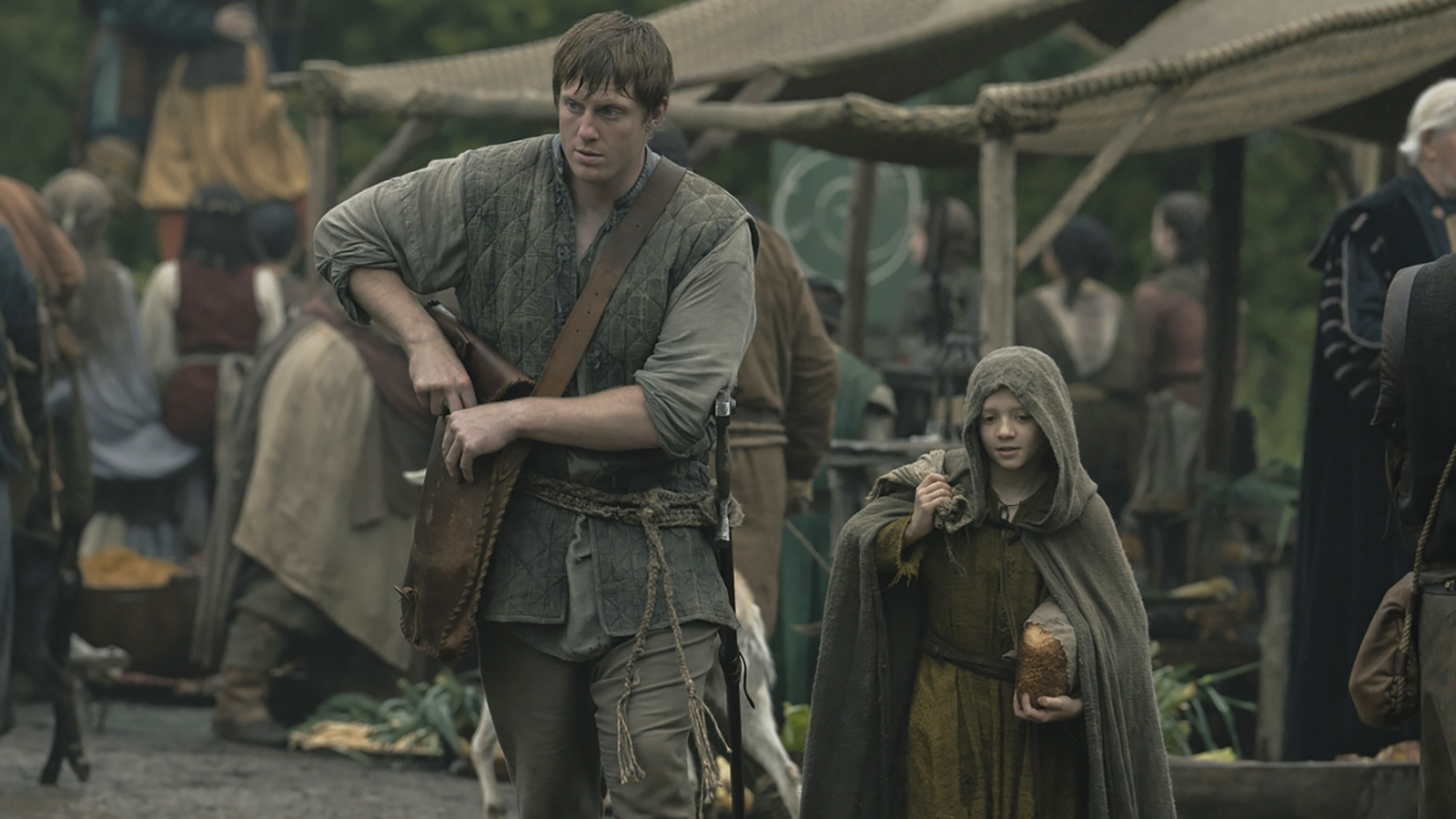 Dunk and a hooded egg walking in the rain in episode 3 of A Knight of the Seven Kingdoms