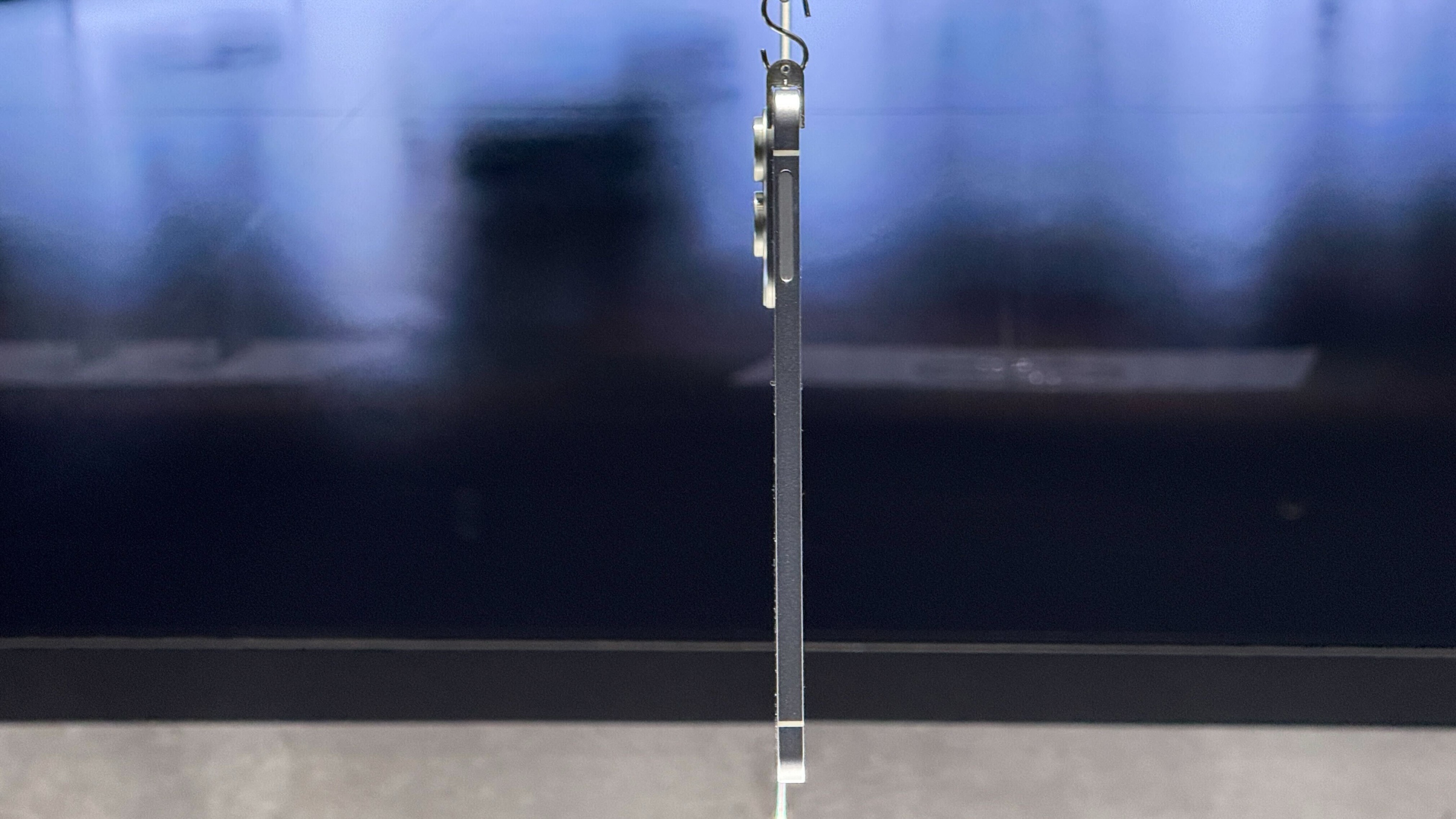 The Samsung Galaxy S25 Edge on display at the Galaxy Unpacked event on January 22, 2025.