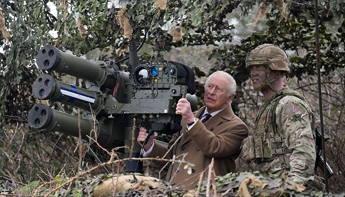 King Charles takes a close look at the army's lightweight multiple launcher