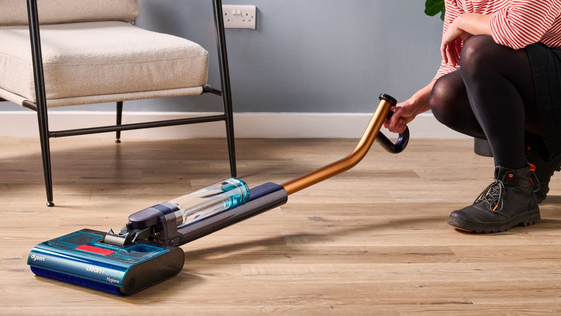 Dyson Clean+Wash Hygiene lying close to the ground