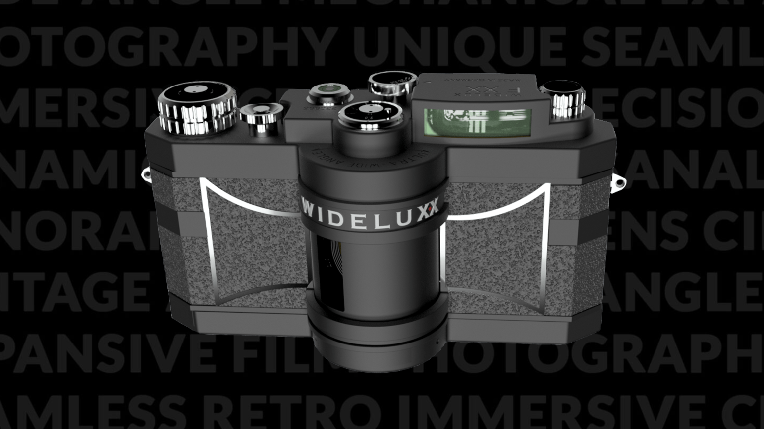 SilverBridges Wideluxx camera on a black background