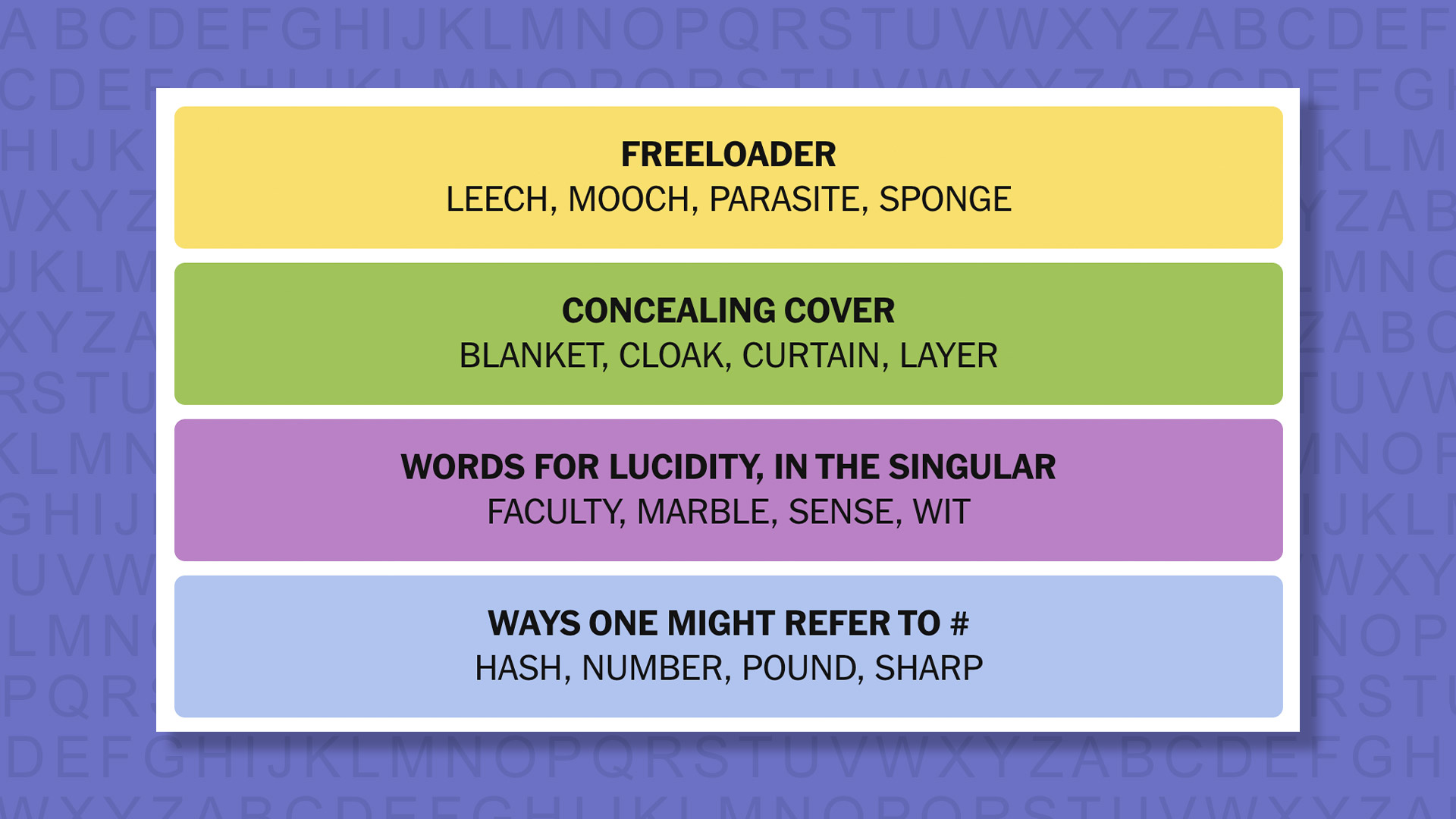 NYT Connections answers game 999 on a purple background