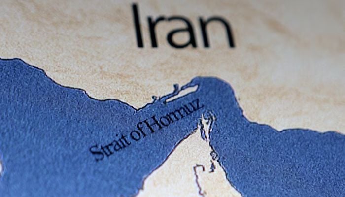 In this illustration taken June 22, 2025, a map showing the Strait of Hormuz and Iran is shown. – Reuters