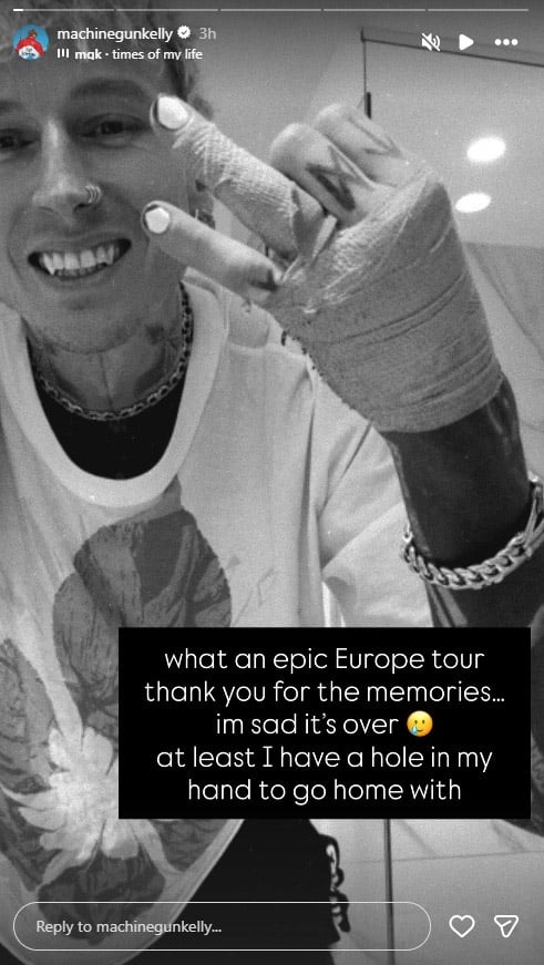MGK sad to end epic European leg of Lost Americana Tour