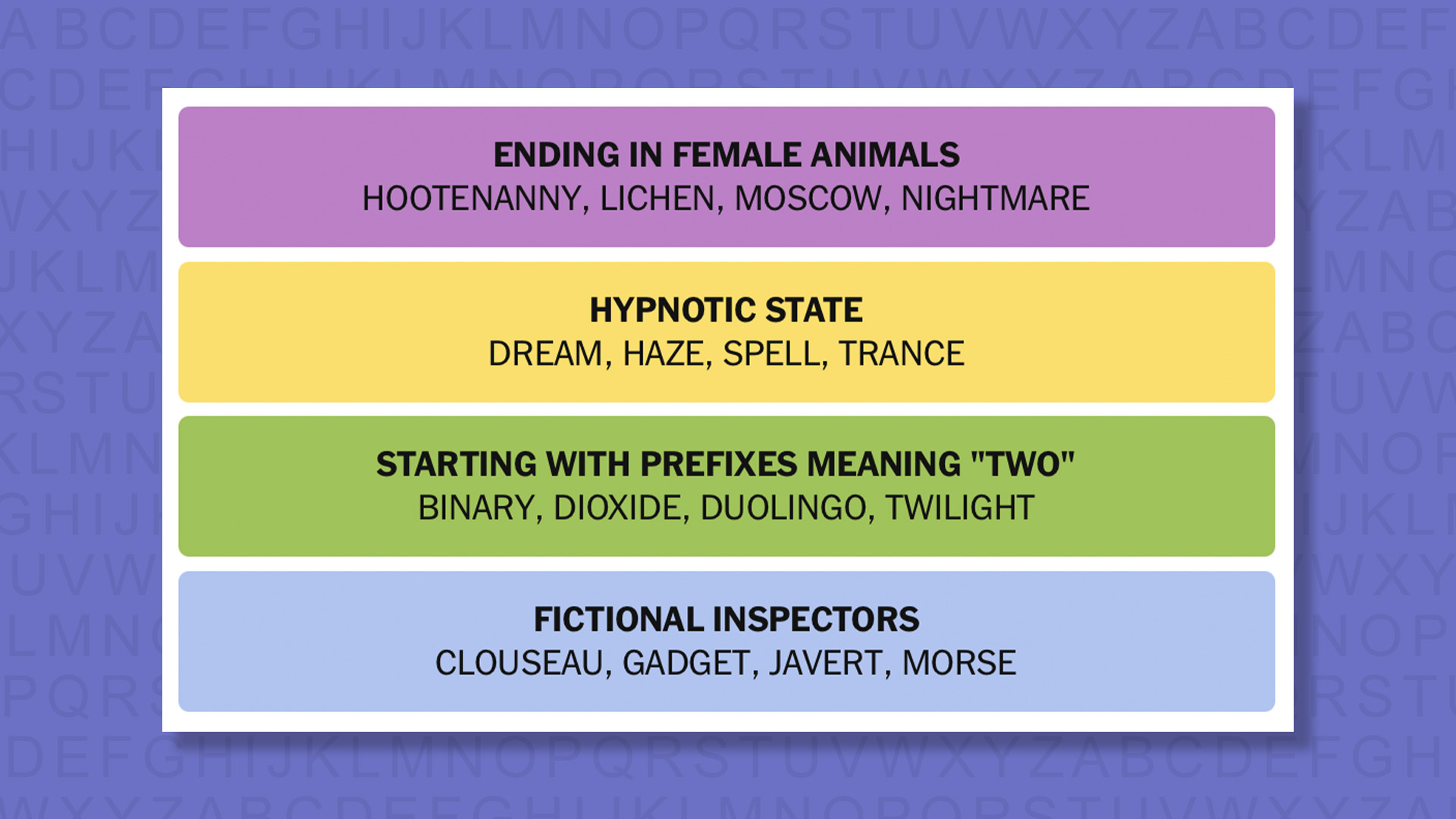 NYT Connections answers game 1007 on a purple background