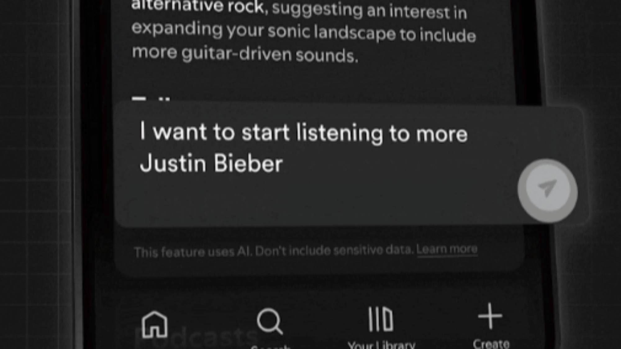 Taste profile on Spotify