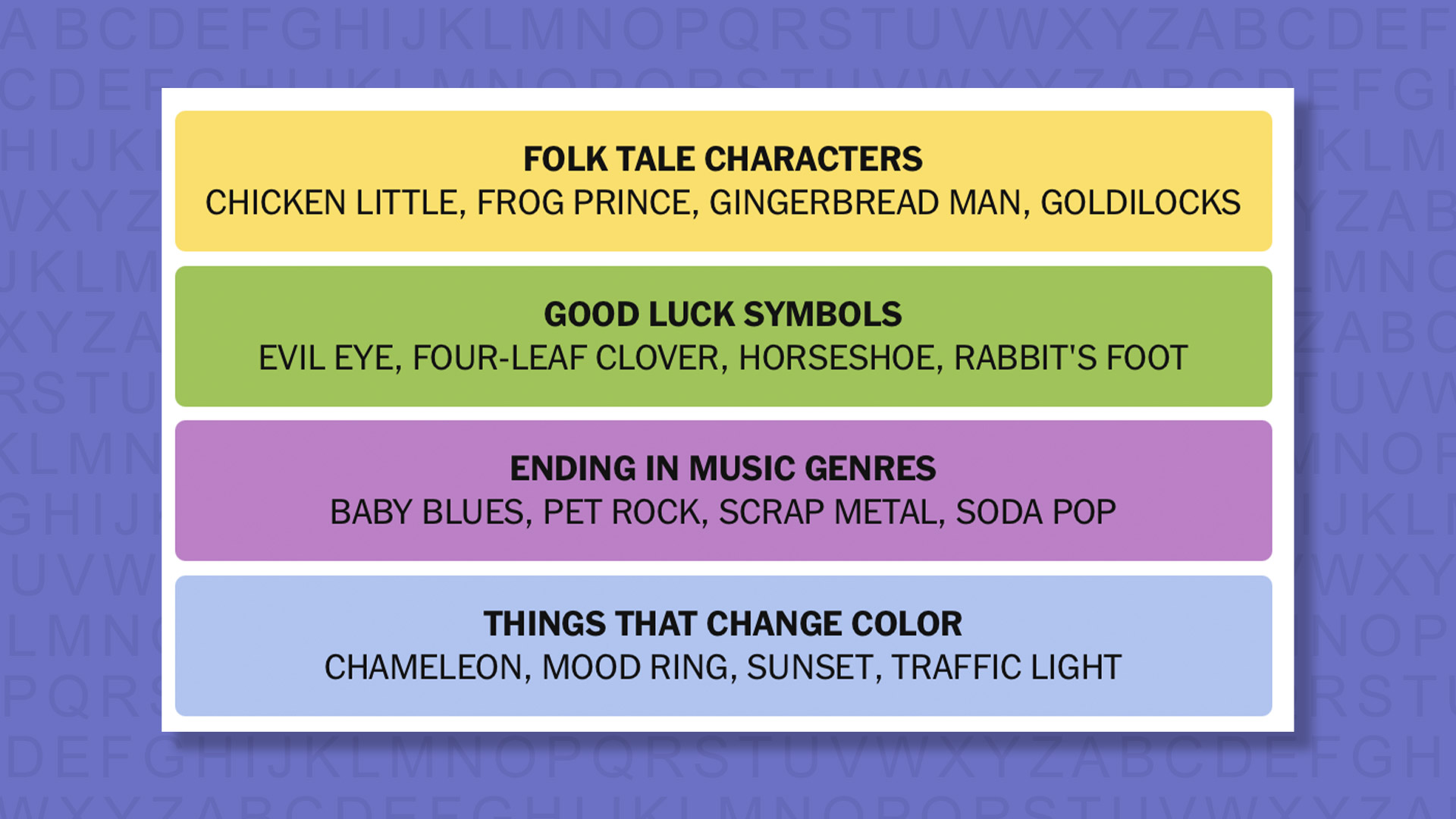 NYT Connections answers game 1012 on a purple background