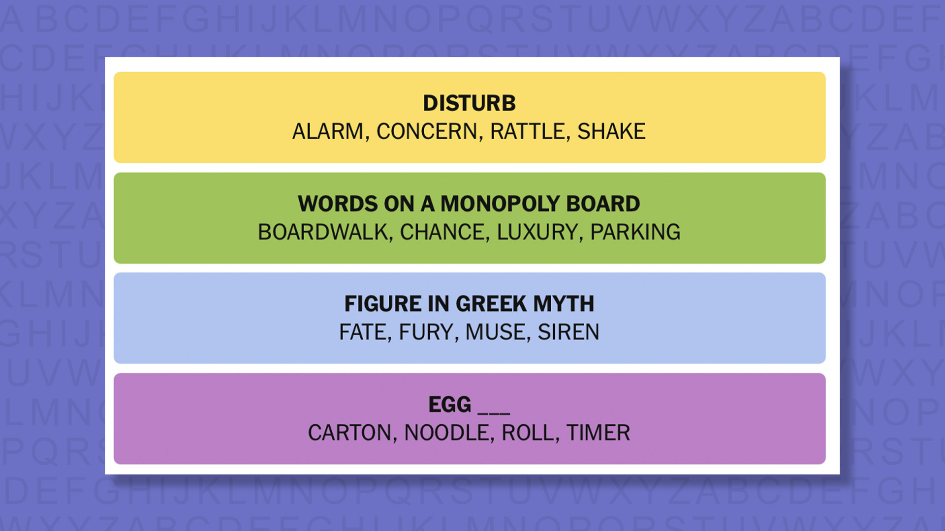 NYT Connections answers game 1013 on a purple background