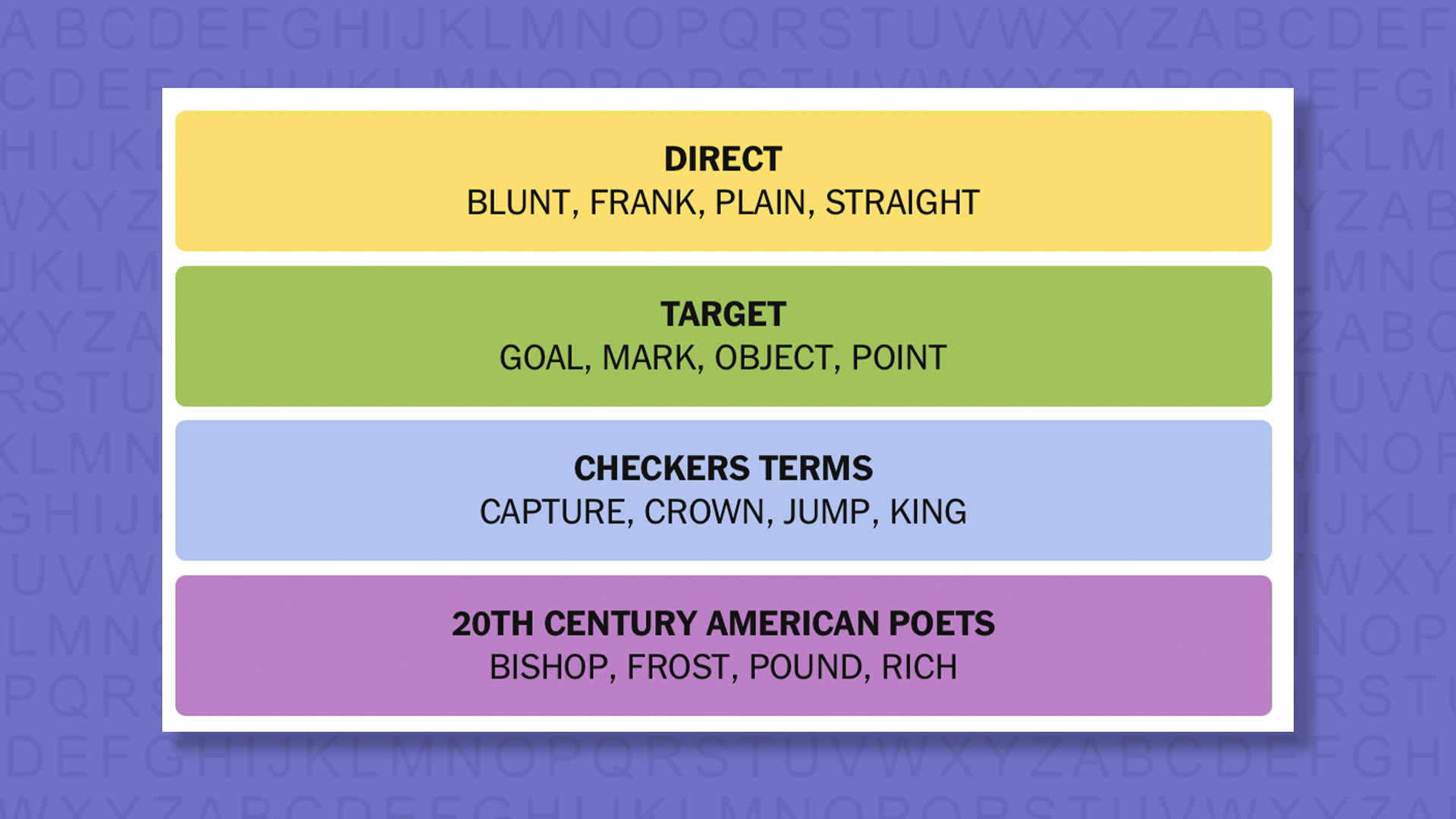 NYT Connections answers game 1014 on a purple background