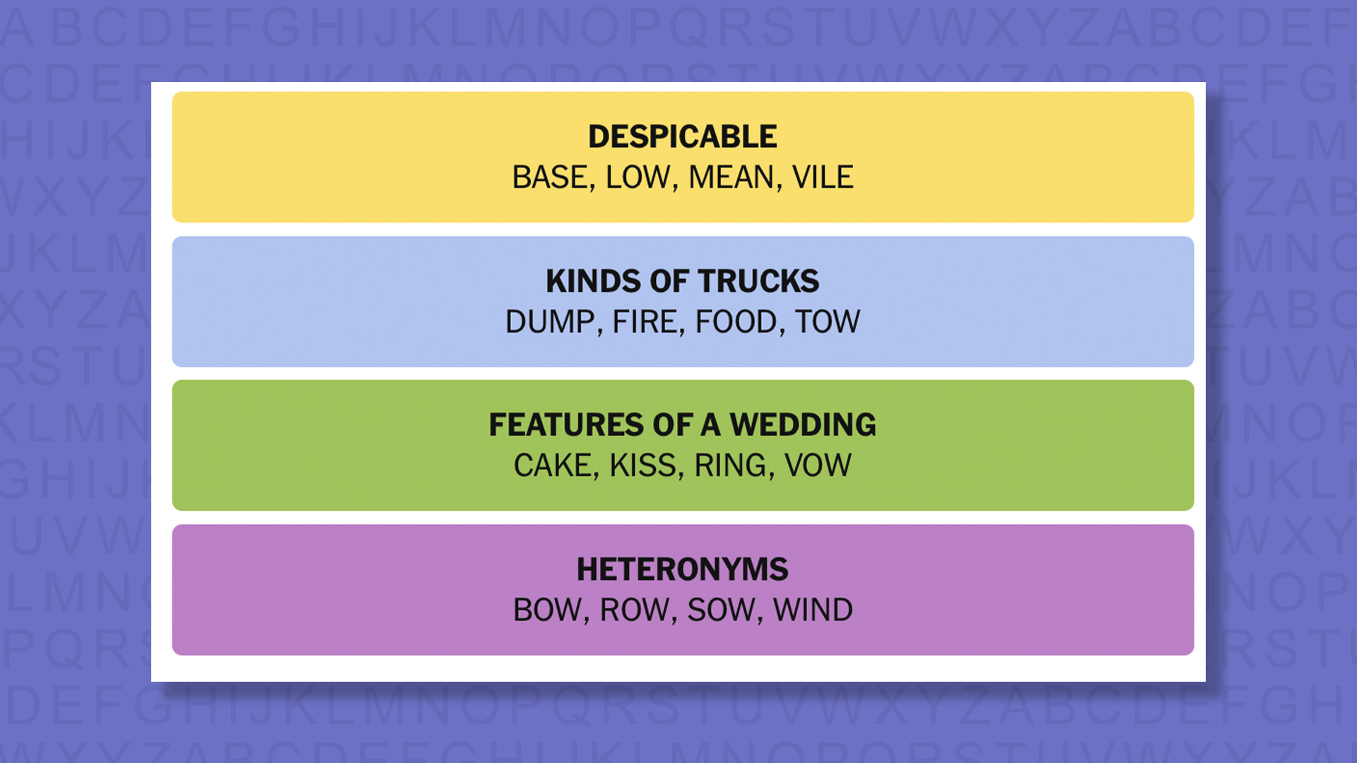 NYT Connections answers game 1017 on a purple background