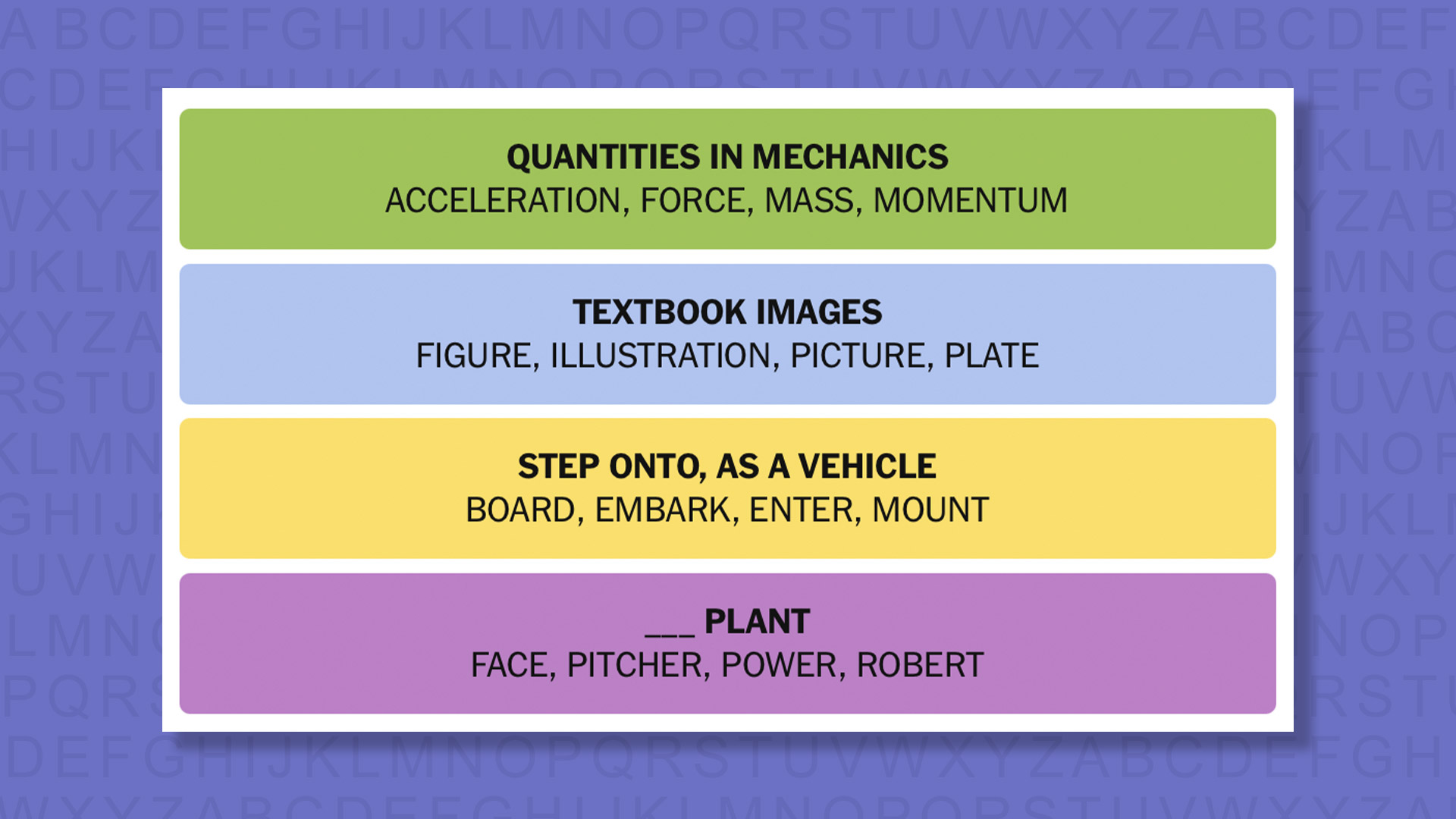 NYT Connections answers game 1021 on a purple background