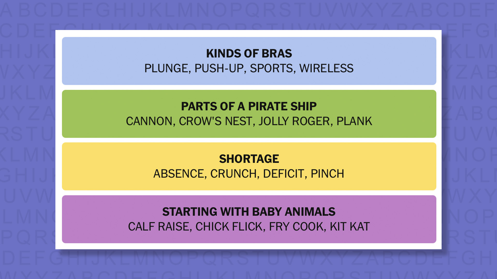 NYT Connections answers game 1024 on a purple background