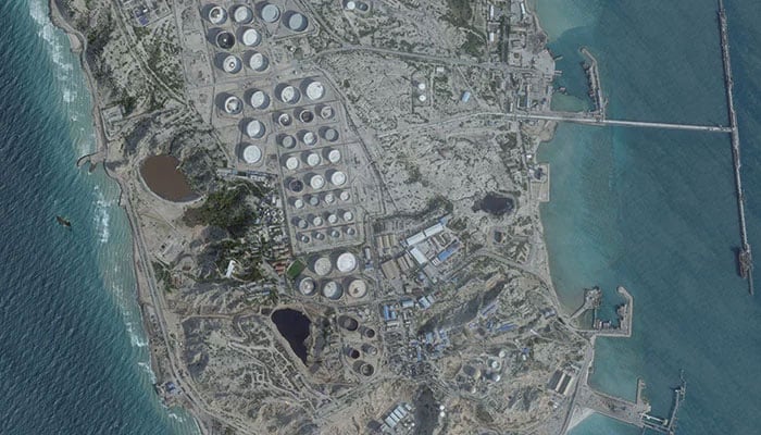 A satellite image shows an oil terminal on Kharg Island, Iran, on February 25, 2026. – Reuters
