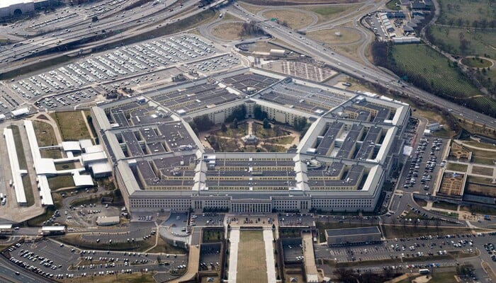 The Pentagon is seen from the air in Washington, US, on March 3, 2022, more than a week after Russia invaded Ukraine. – Reuters