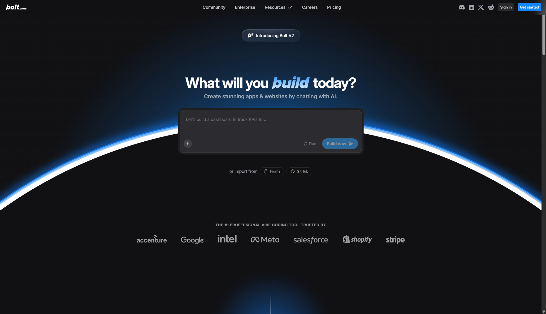 screenshot of the vibe coding platform being used