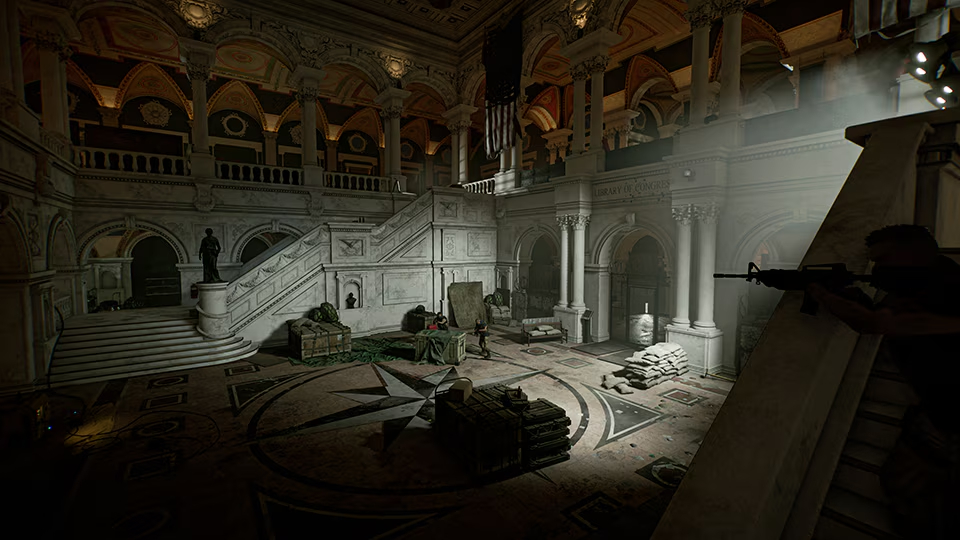 Artwork from The Division 2's latest update, 'Rise Up'; showing an area that will appear as a classified task