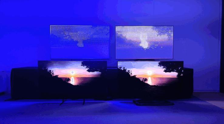 Sony True RGB TV (Mini LED on the right and RGB LED on the left)