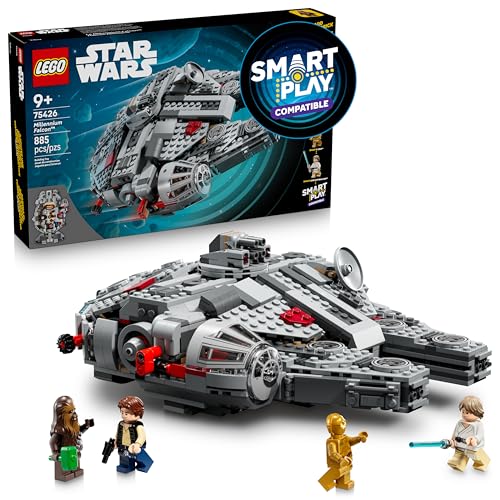 Lego Star Wars Smart Play: Millennium Falcon Spaceship Building Toy for Kids - Compatible Playset with 4 Smart Tags and 4 Minifigures - Gift for Boys, Girls and Fans Ages 9 and Up - 75426