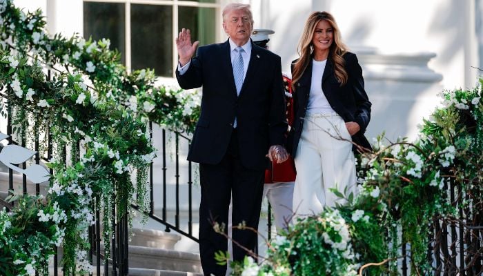 United States President Donald Trump and First Lady Melania Trump host the annual Easter Egg Roll on the South Lawn of the White House on April 6, 2026, in Washington, DC, United States. — AFP