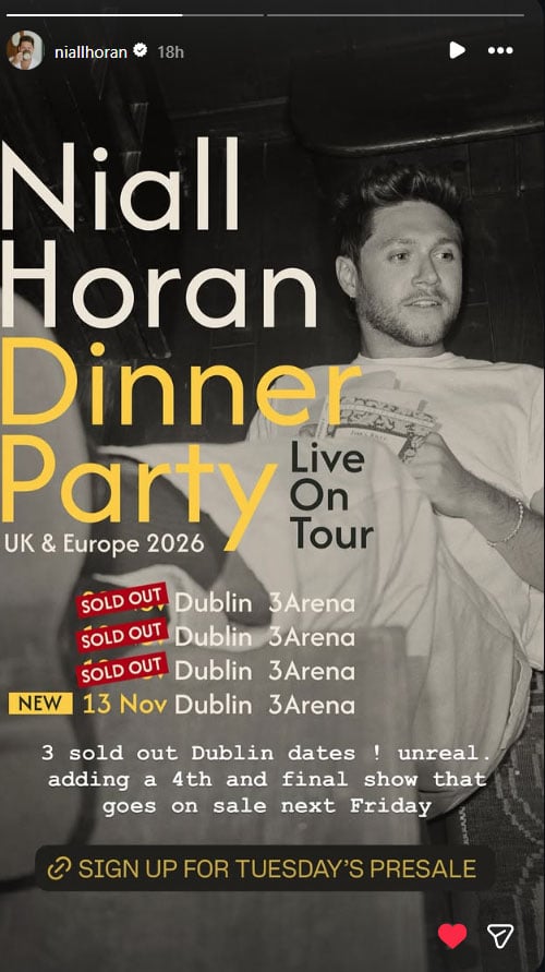 Niall Horan extends Dublin career after overwhelming fan response