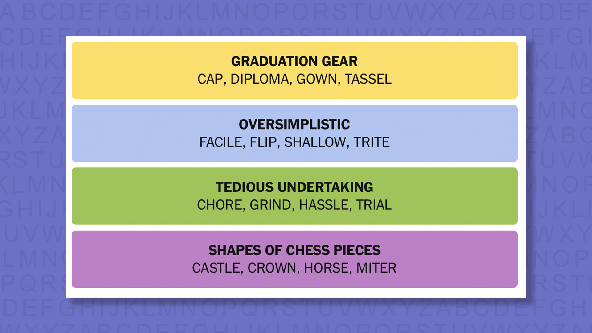 NYT Connections answers game 1039 on a purple background