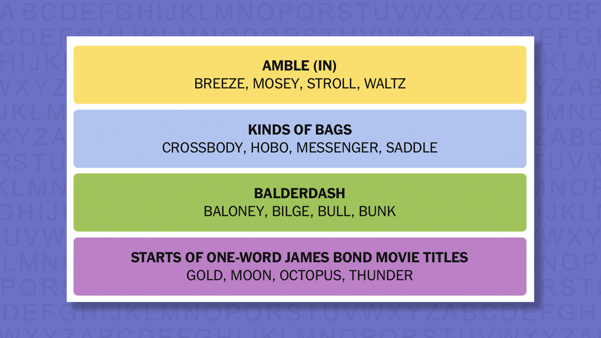 NYT Connections answers game 1045 on a purple background