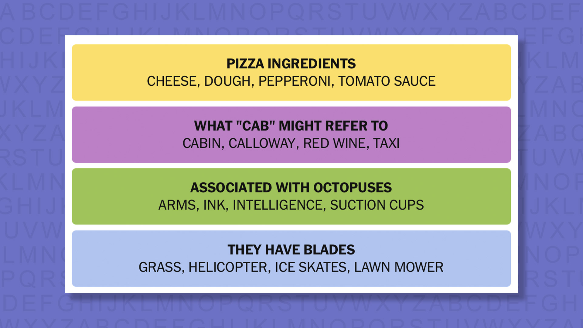 NYT Connections answers game 1048 on a purple background