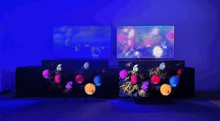Sony True RGB TV (Mini LED on the right and RGB LED on the left)