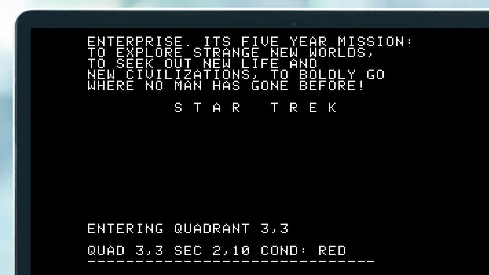 An emulated Apple-1 game on a laptop