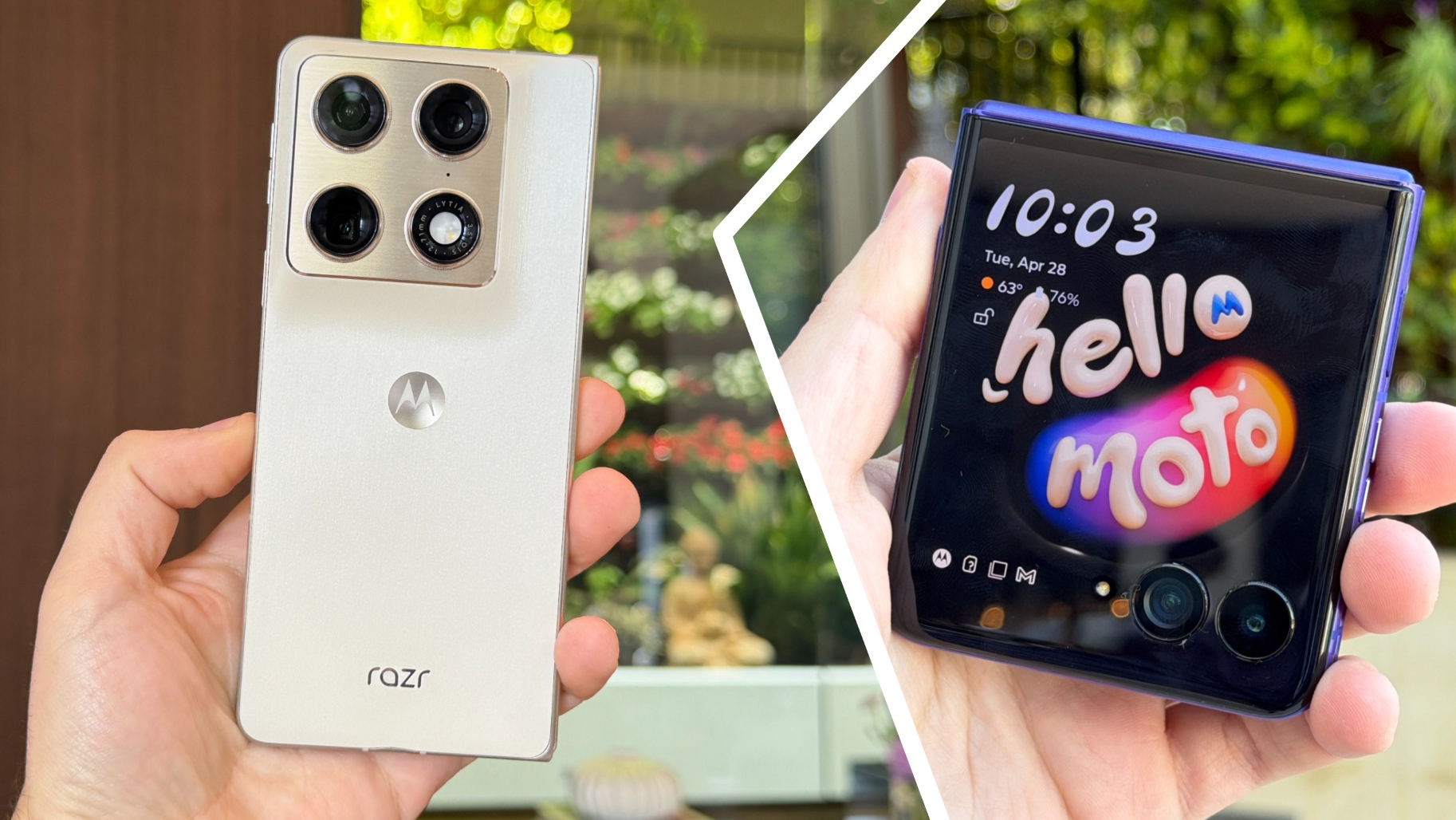 The Motorola Razr Fold and Razr Ultra 2026 in hand