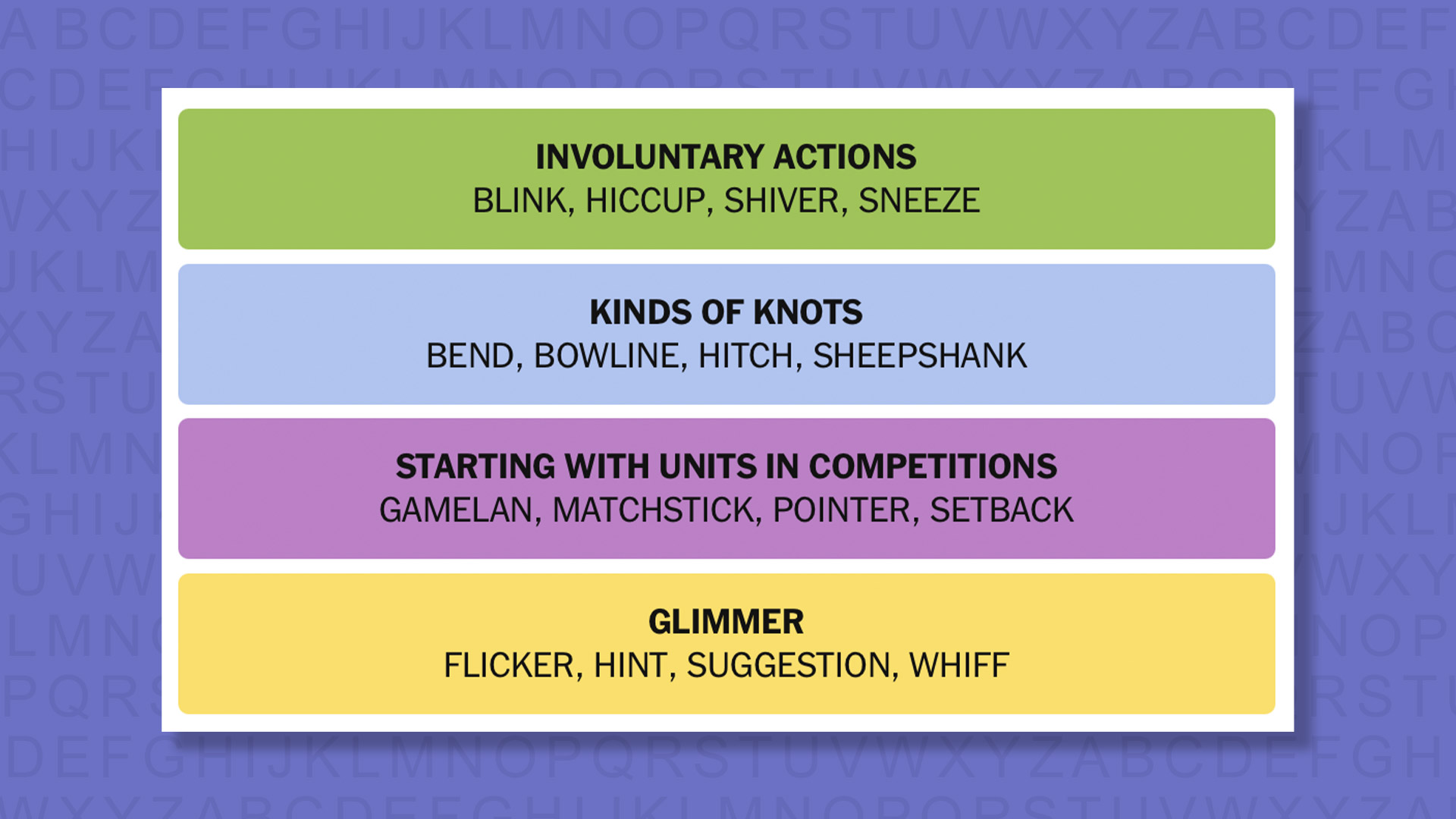 NYT Connections answers game 1059 on a purple background