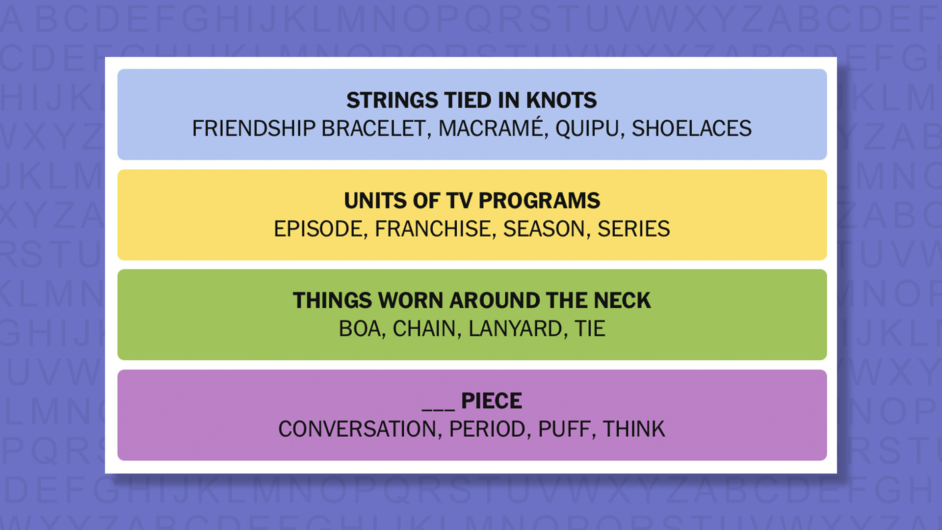 NYT Connections answers game 1063 on a purple background