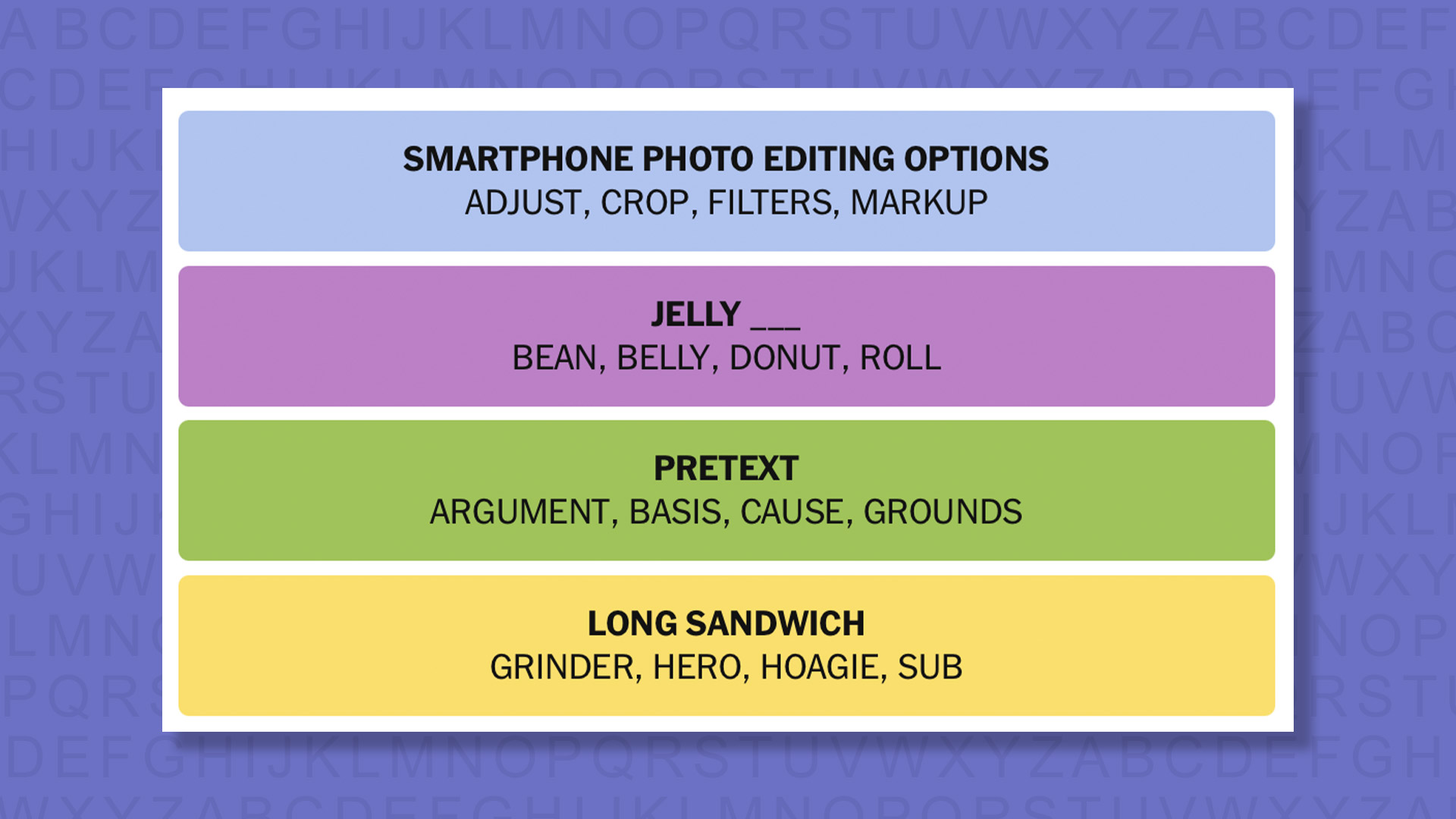 NYT Connections answers game 1067 on a purple background
