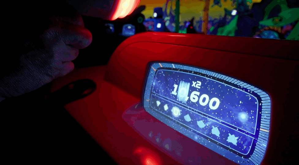 The vehicle screen in Buzz Lightyear Space Ranger Spin.