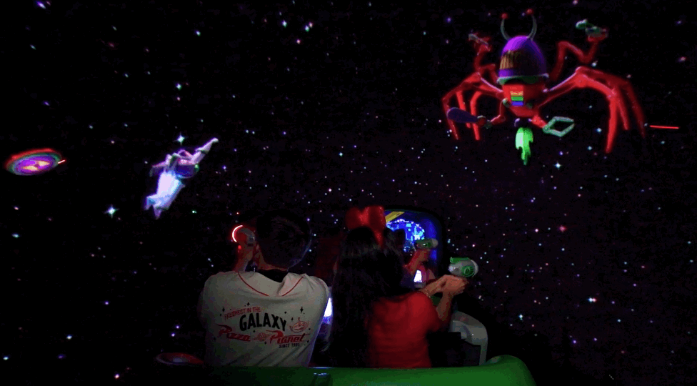 The escape hatch scene in Buzz Lightyear Space Ranger Spin.