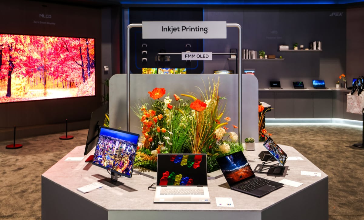 TCL stand at the SID fair showing its ink-printed OLEDs