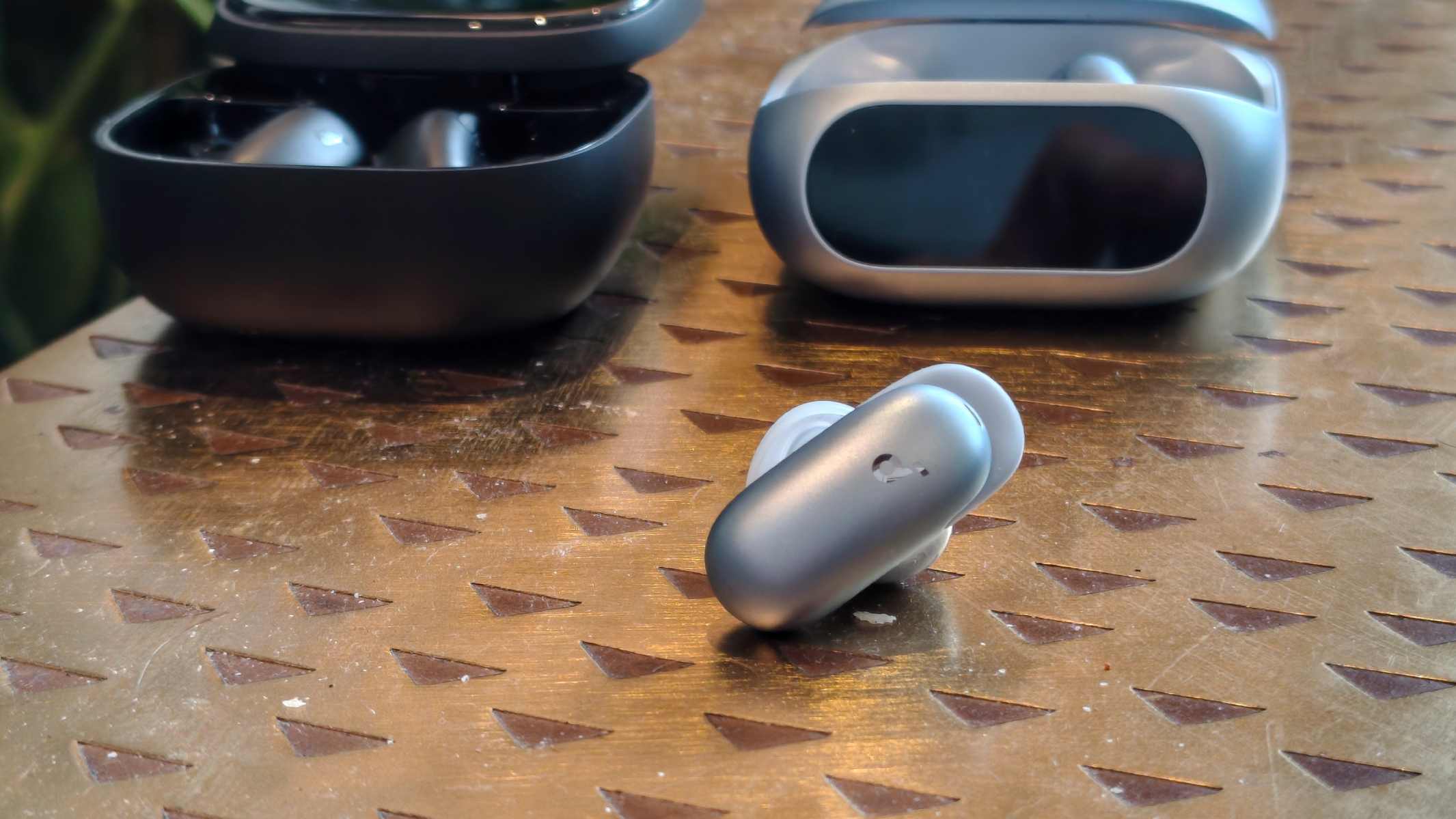 The Anker Soundcore Liberty 5 Pro headset with its case and the Anker Soundcore Liberty 5 Pro Max.