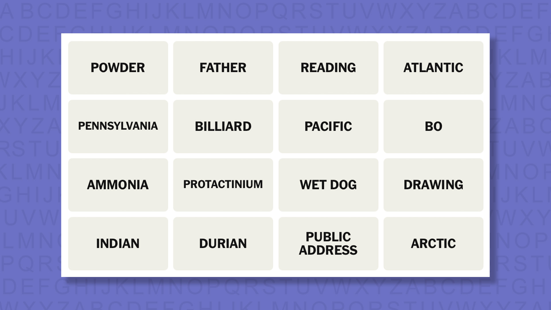 NYT Connections tips for the game 1083 on a purple background