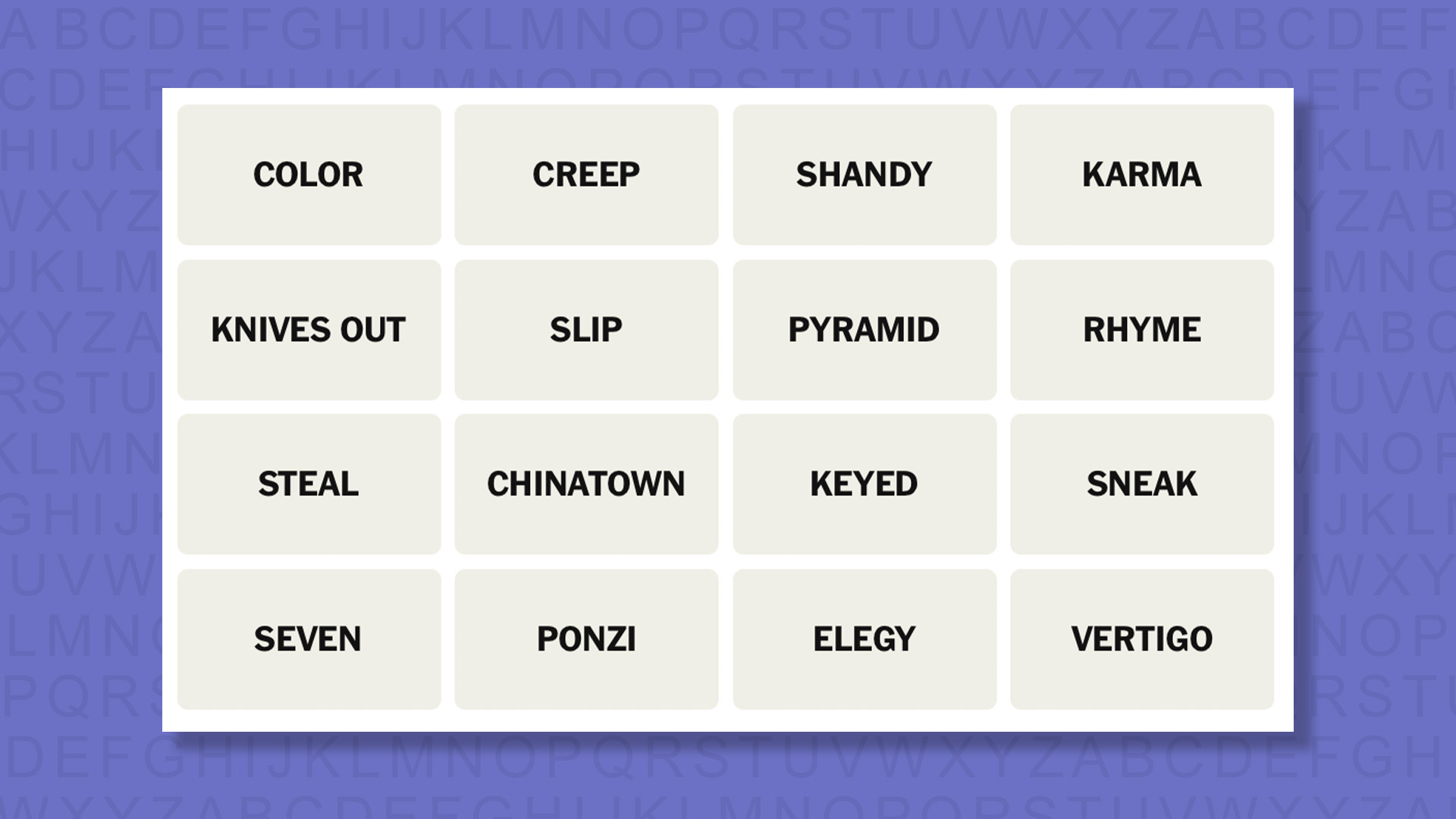 NYT Connections Tips for the 1065 game on a purple background