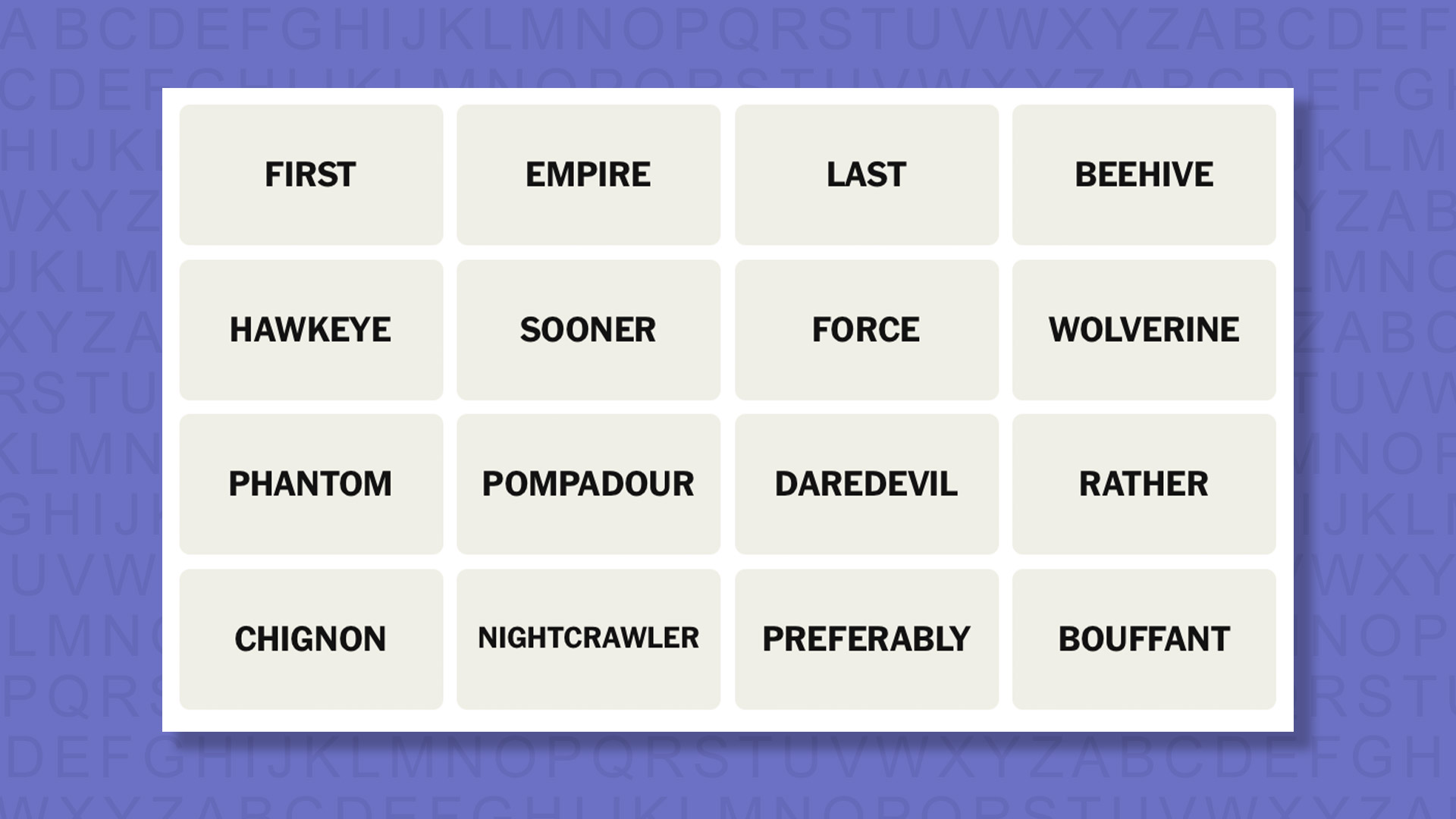 NYT Connections tips for the game 1077 on a purple background